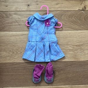 American Girl doll school girl dress and shoes & socks to match